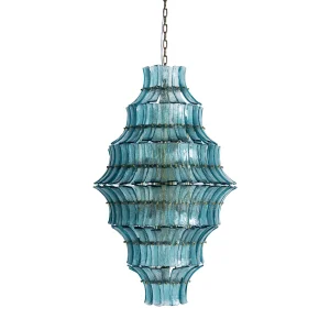 Lámpara de Colgar Civenna en cristal azul – Estilo Vintage