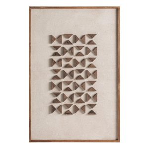 Cuadro Akrin en madera de pino reciclado marrón – Estilo Contemporáneo